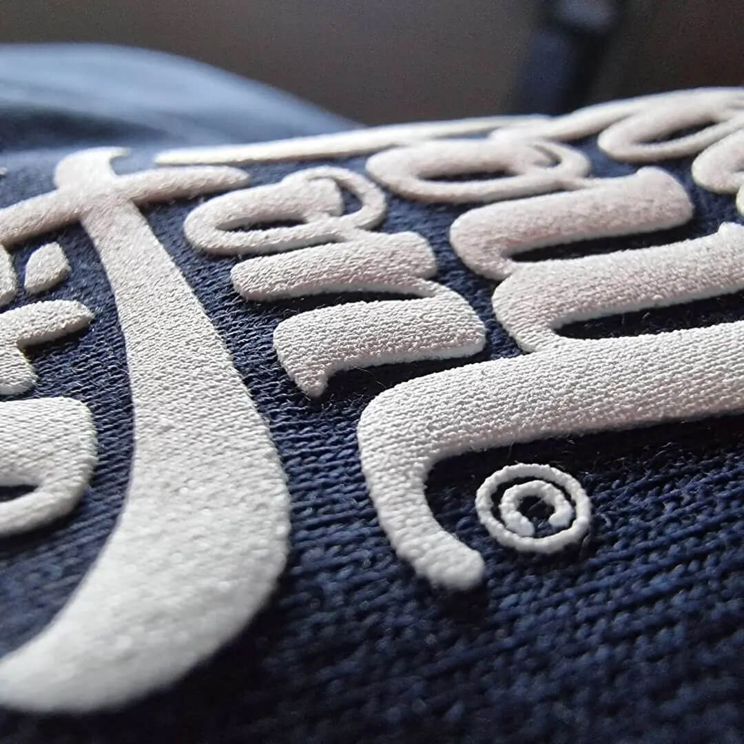 Screen printing technique using puff ink